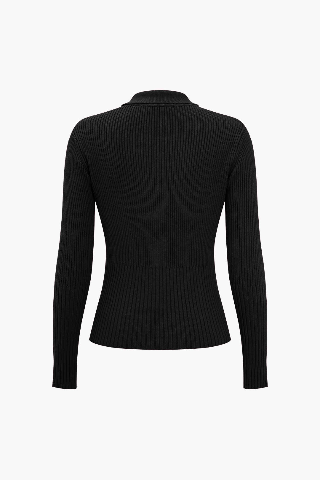 Solid Button Long-Sleeve Top