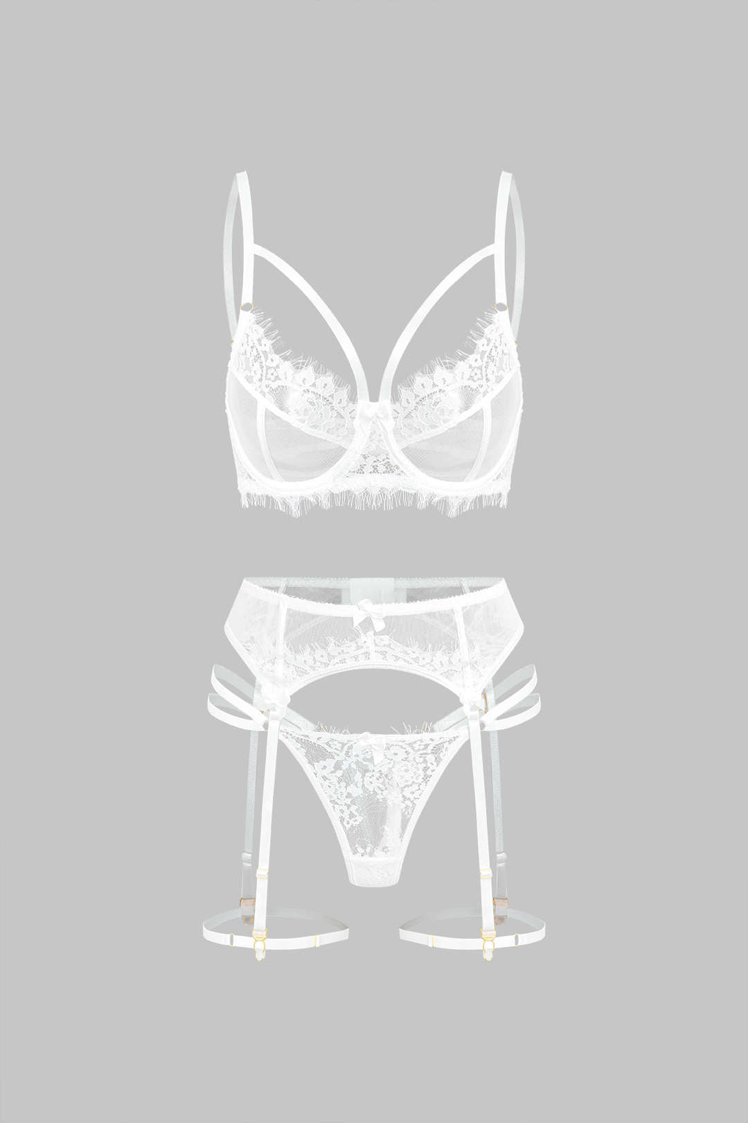 Lace Sheer Lingerie Garter Set