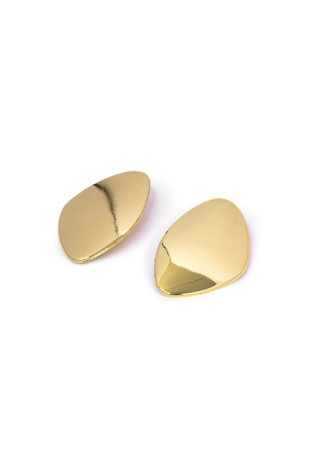 Pebble Shape Metallic Geometric Irregular Earrings