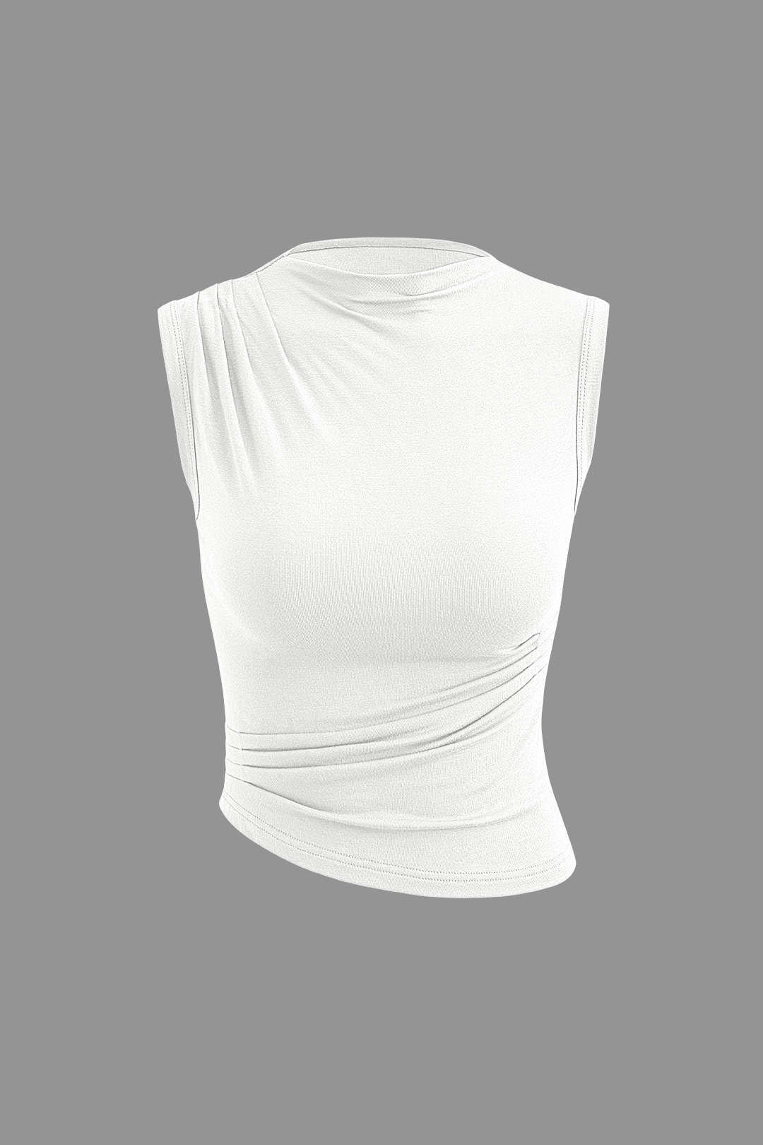 Asymmetric Ruched Tank Top