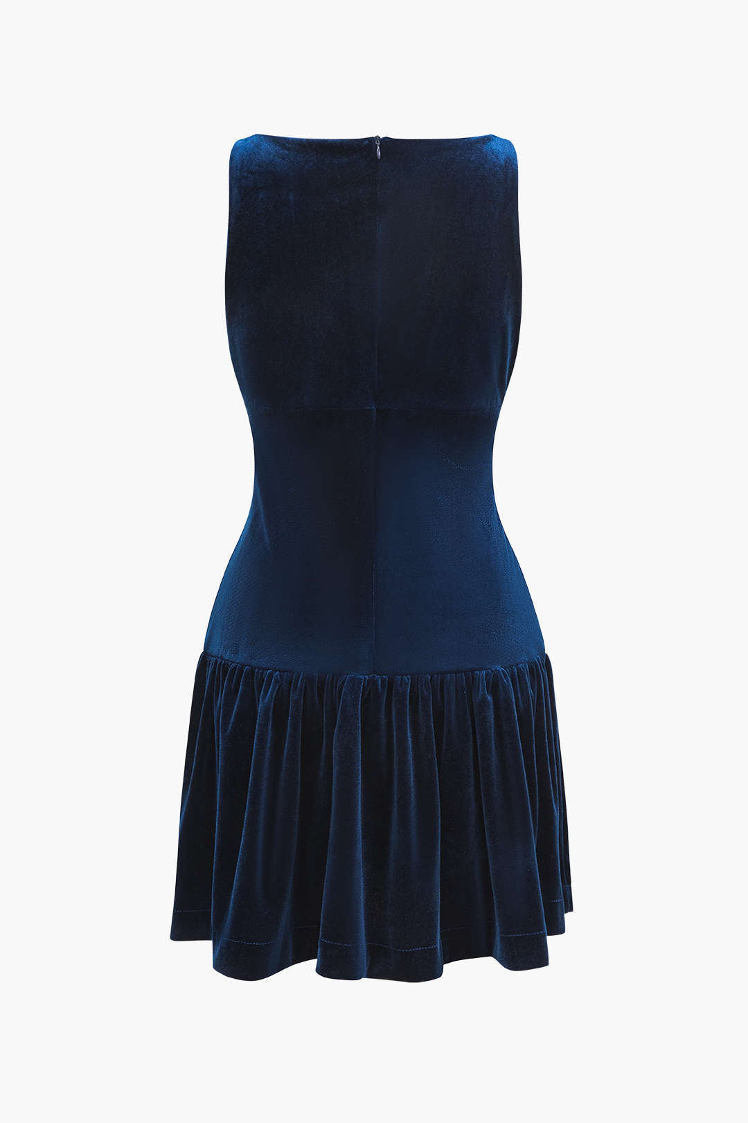 Velvet Sleeveless Mini Dress With Bow Detail