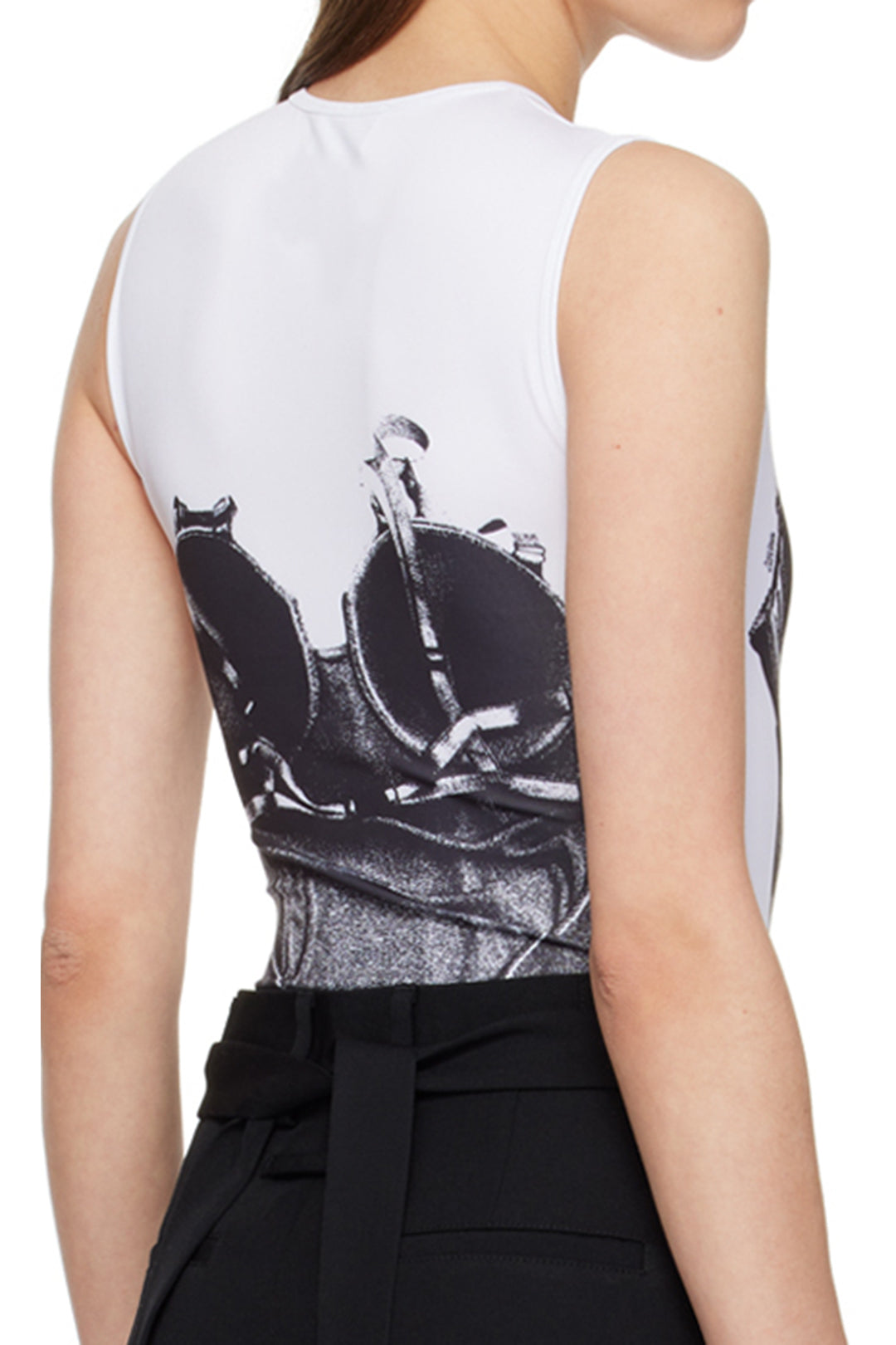 Abstract Print Sleeveless Bodysuit