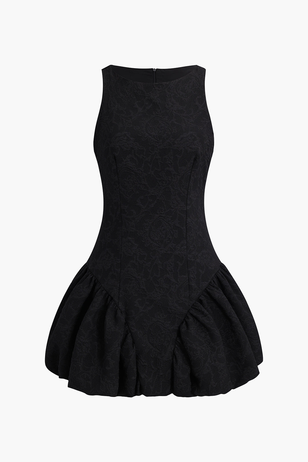 Sleeveless Puff Hem Mini Dress