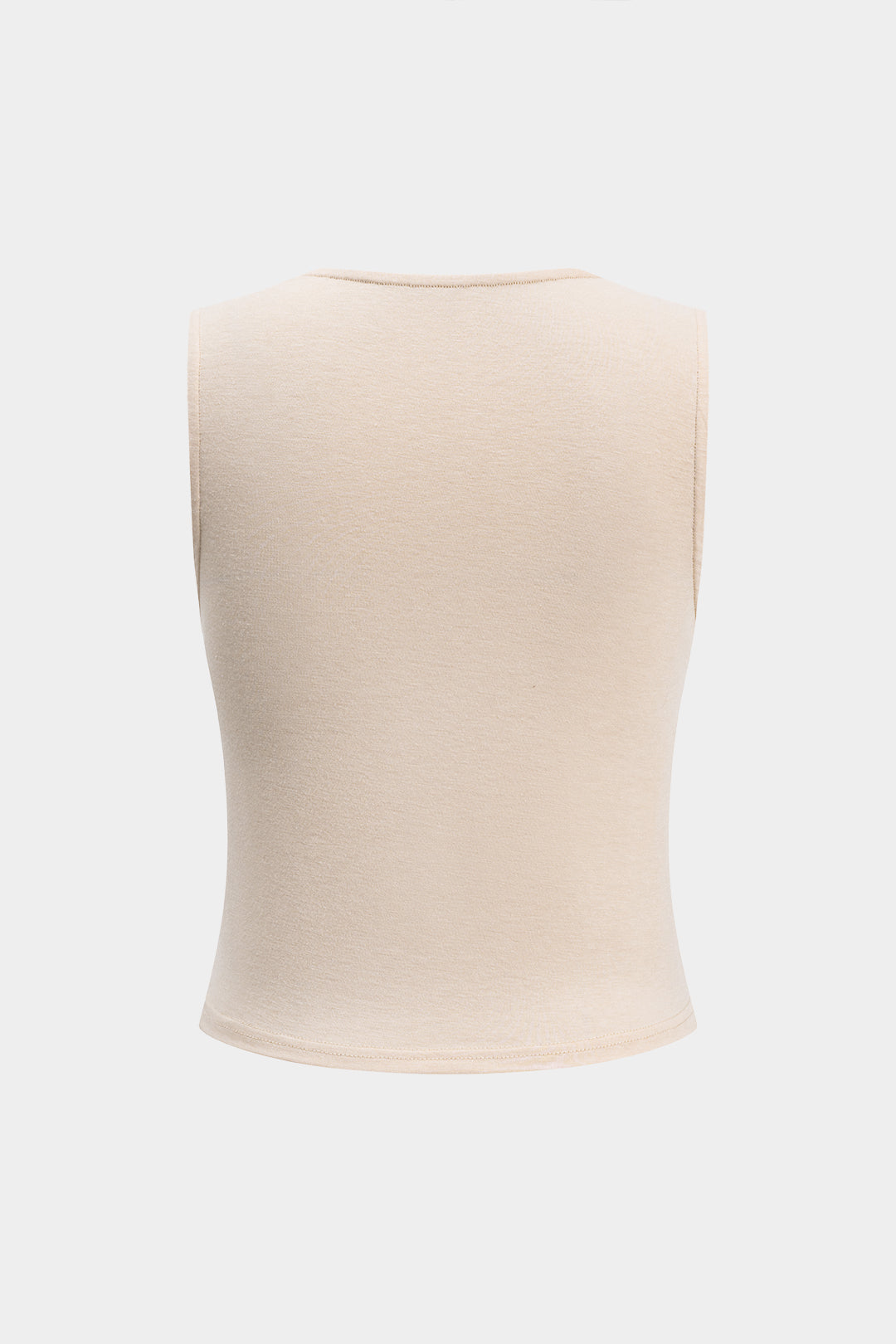 Ruched Cut Out Twist Knot Tank Top