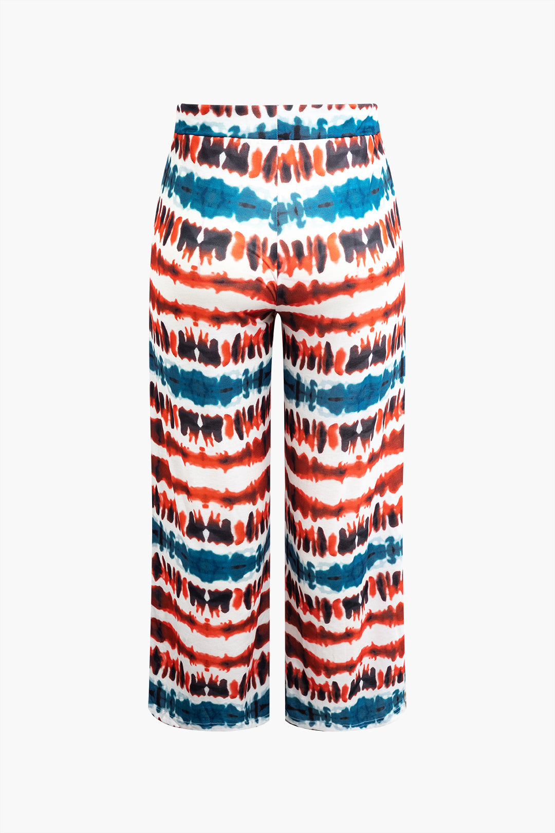 Plus Size Tie Dye Print Tie Knot Pants Set