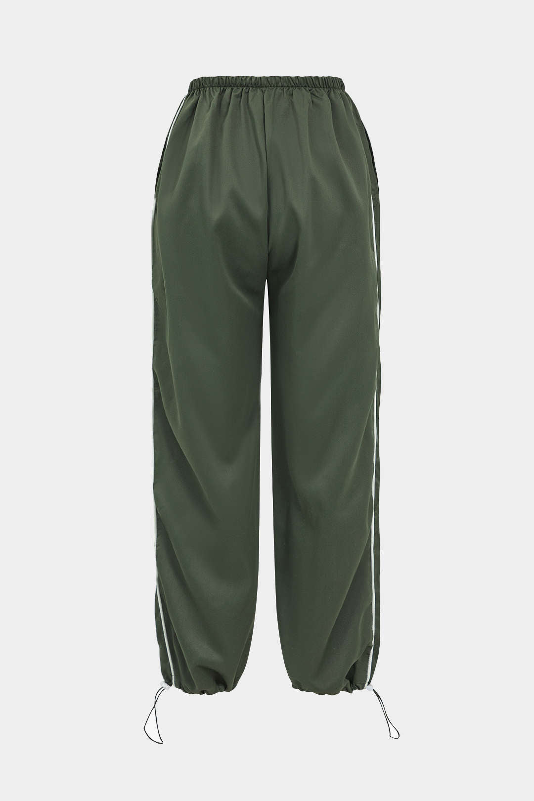 Basic Drawstring Elastic Waist Trousers