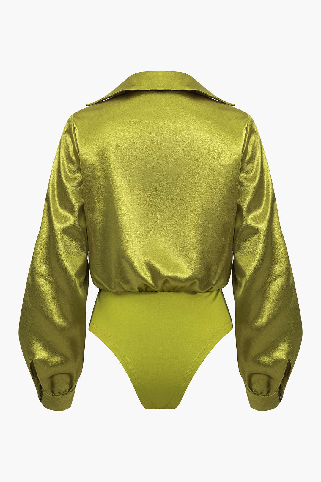 Satin Patchwork Long Sleeve Bodysuit