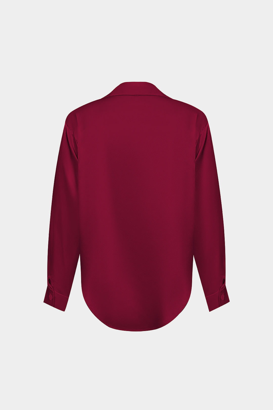 Basic Solid Satin Long-Sleeve Shirt