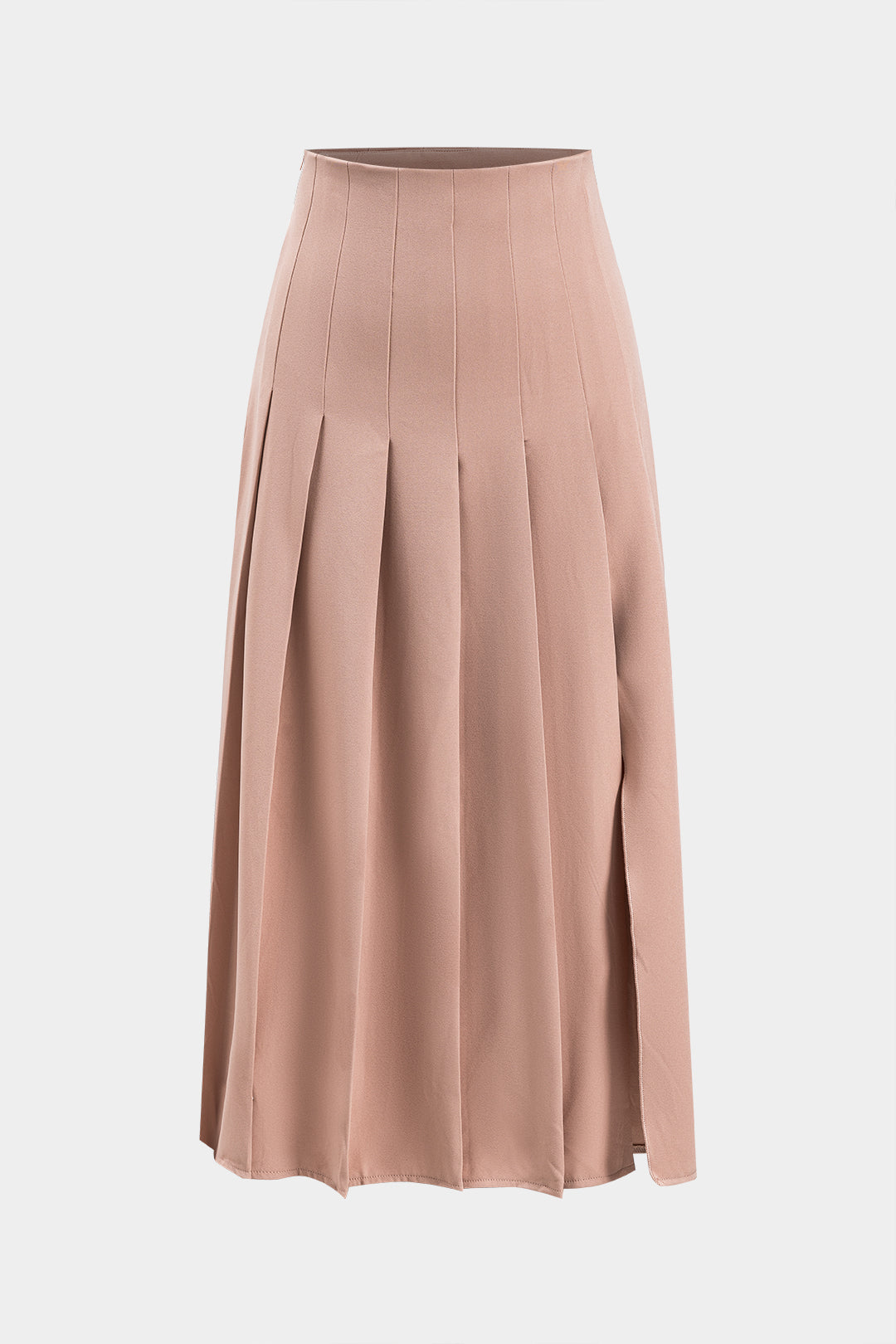 Button Flap Pocket Sleeveless Top And Pleated Slit Skirt Set