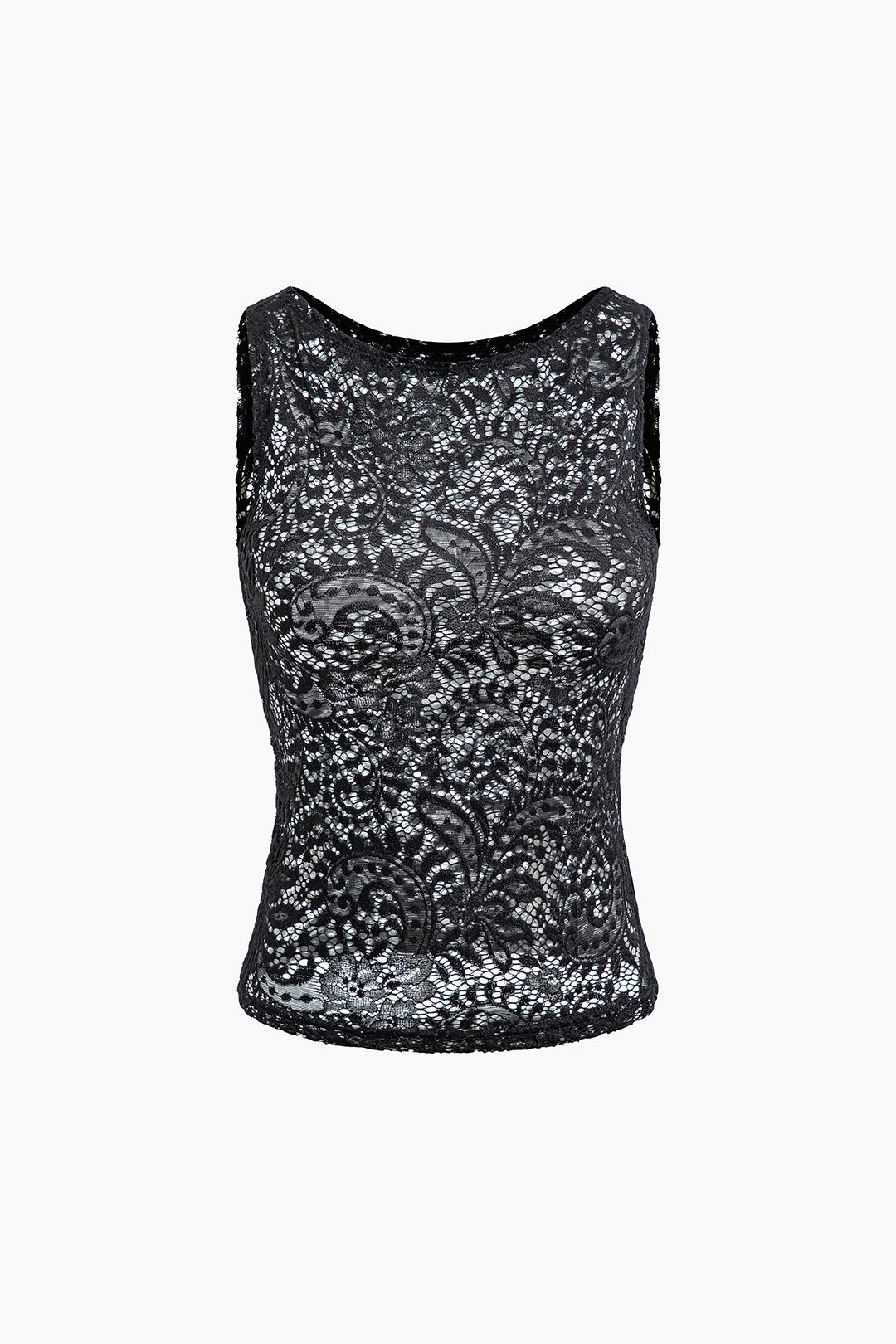 Floral Pattern Lace Tank Top