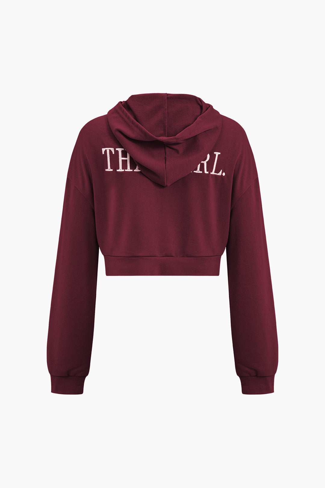 Letter Embroidery Hooded Top And Tie-Up Trousers Set