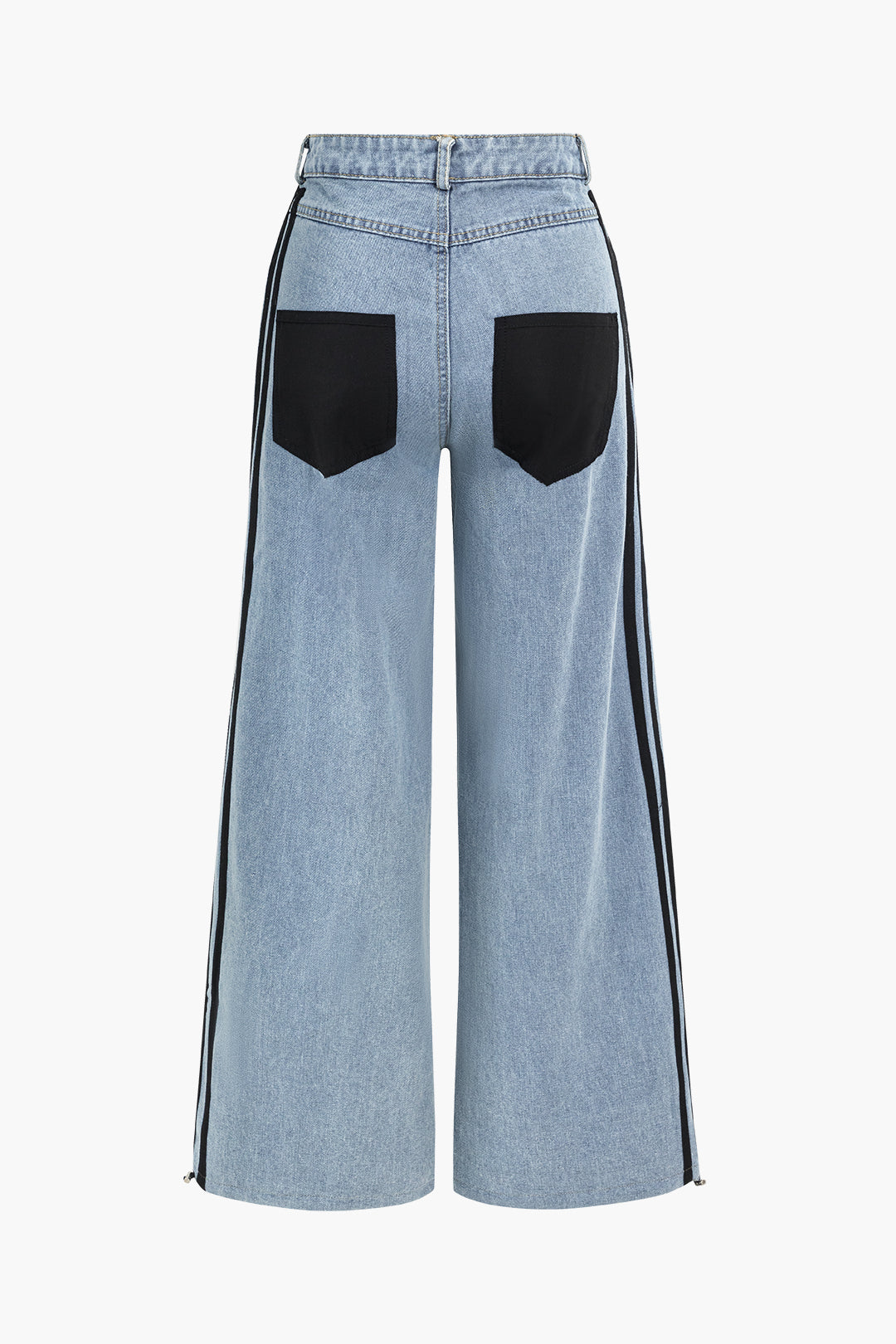 Denim Patchwork Wide Leg Jeans