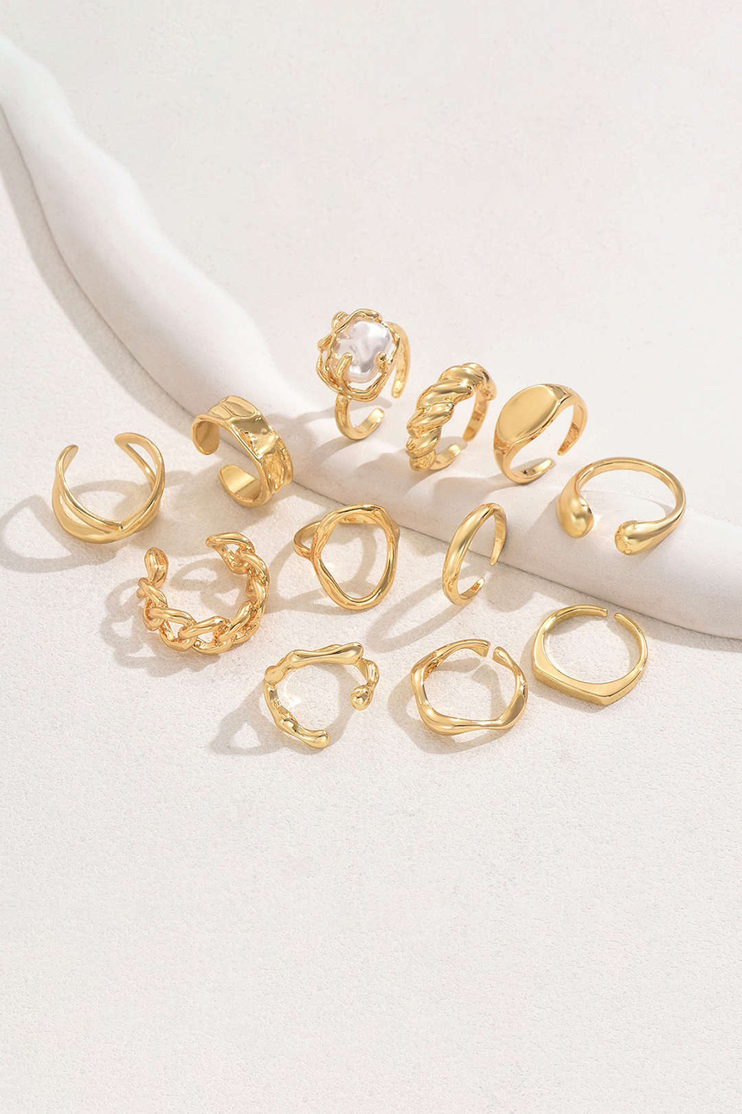 Metal Geometric Irregular Open Rings