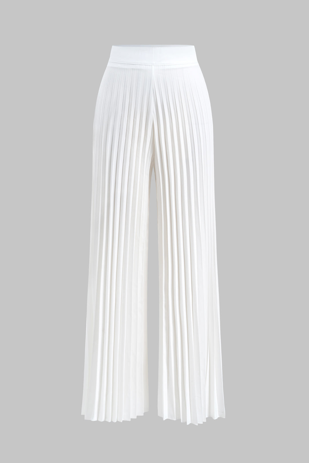 Contrast Pleated Button Pocket Long Sleeve Top And Wide Leg Trousers Set