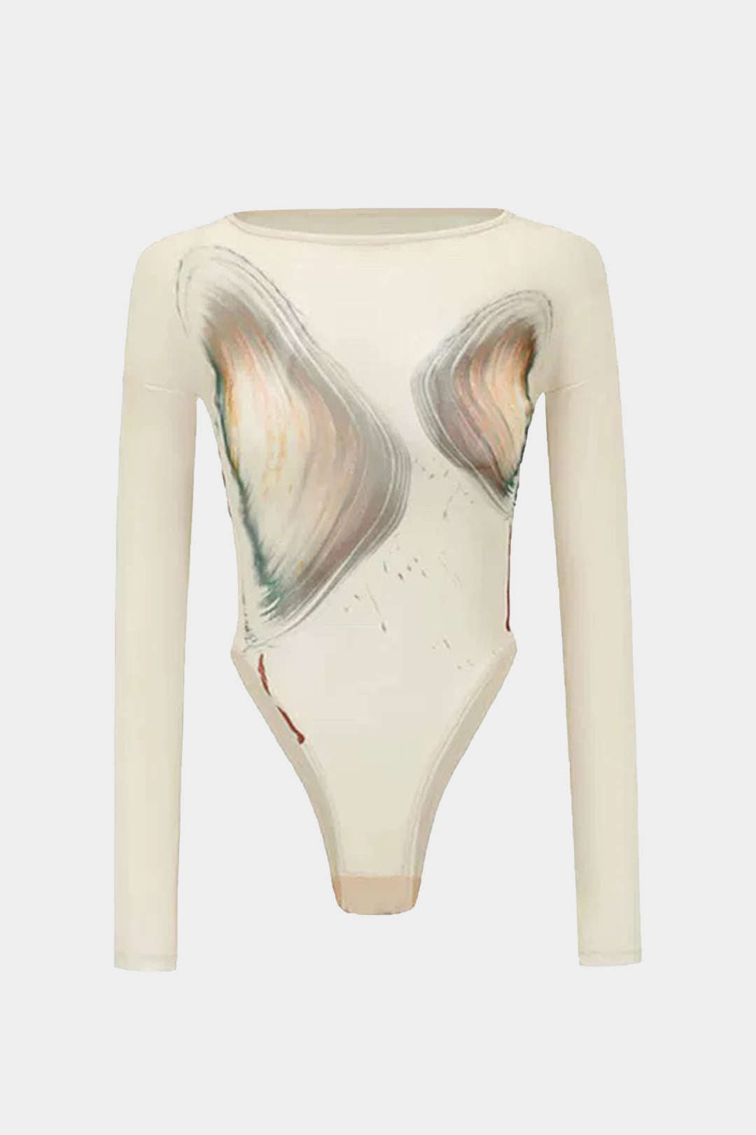 Abstract Print Long-Sleeve Bodysuit