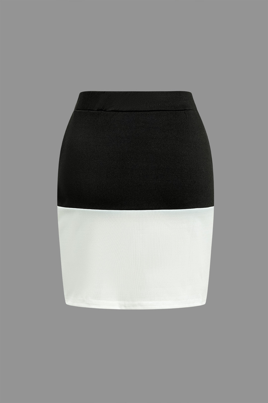 Color Block Button Pocket Skirt Set