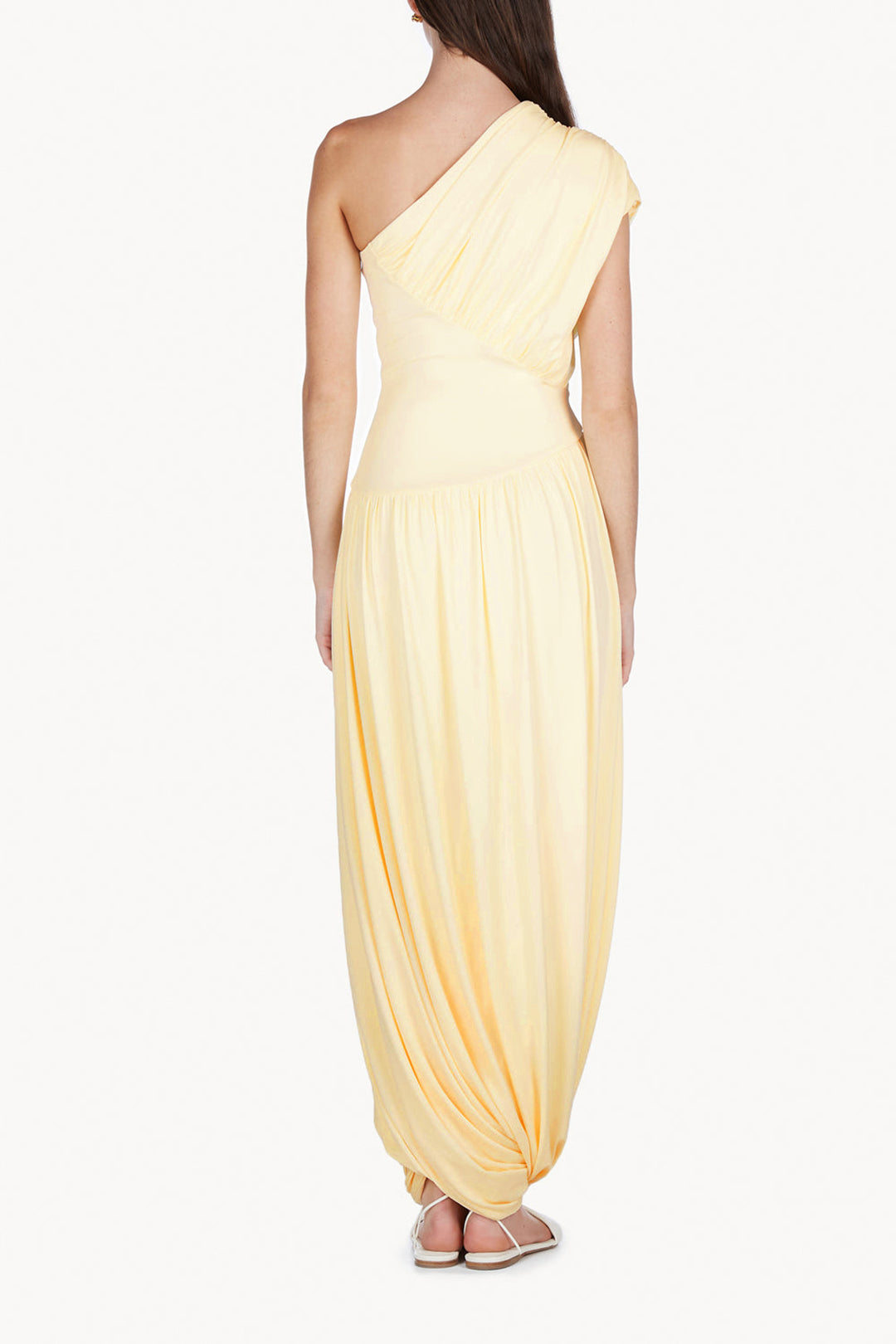 Ruched Asymmetrical One Shoulder Maxi Dress