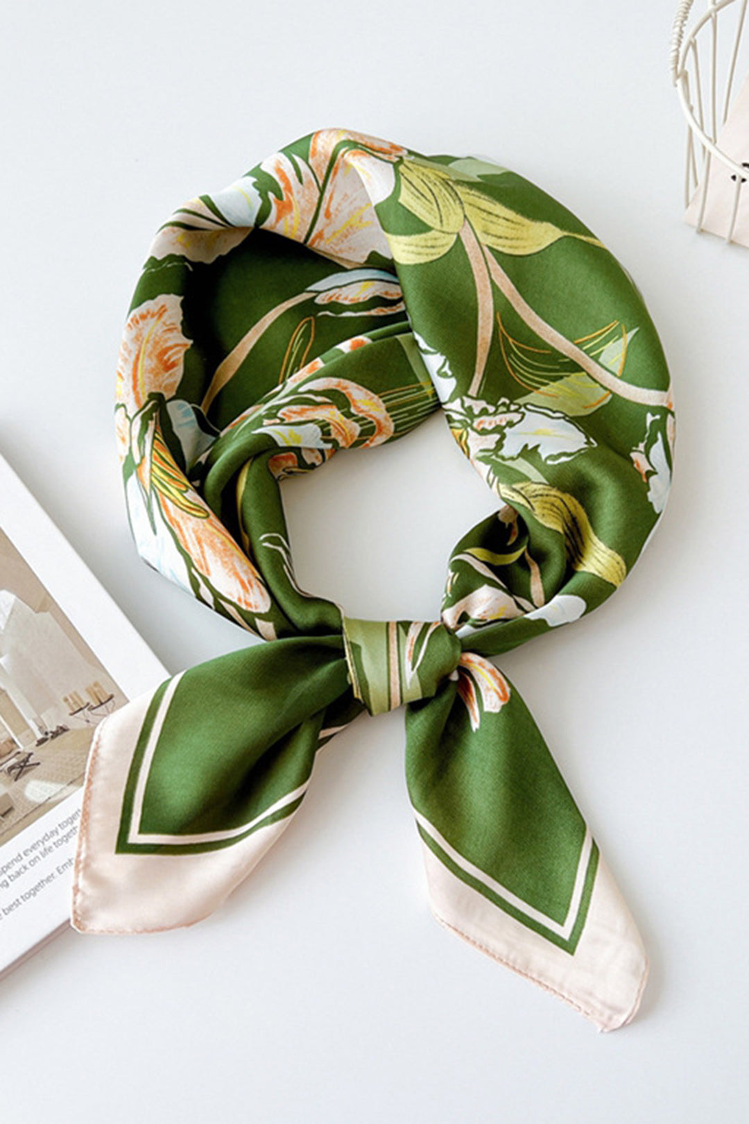 Floral Print Silk Scarf