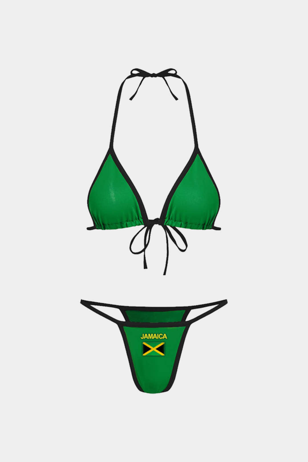 JAMAICA Embroidered Contrast Bikini Set