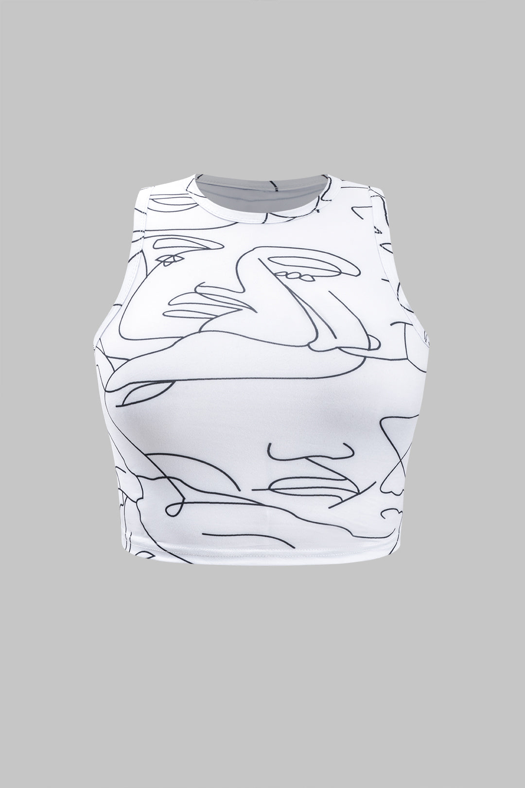 Plus Size Abstract Print Tank Top