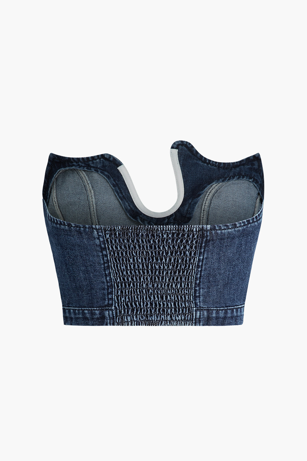 Asymmetric Denim Tube Top