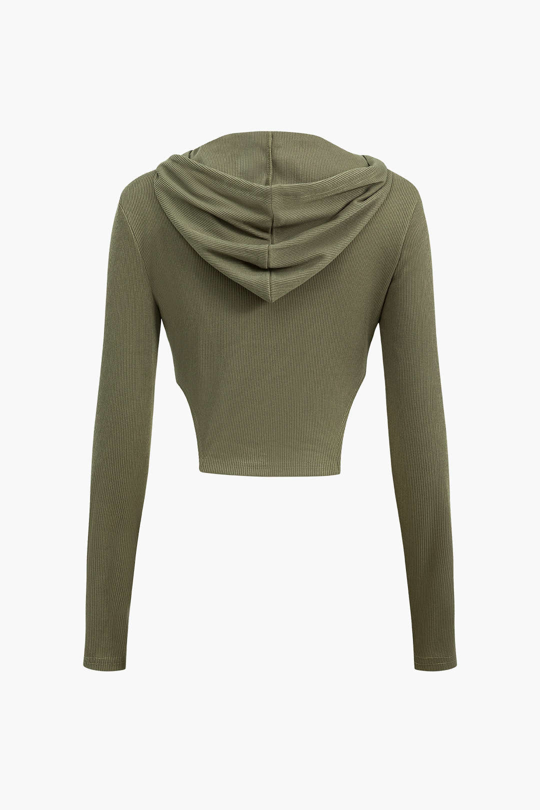 Hooded Zipper Long Sleeve Top