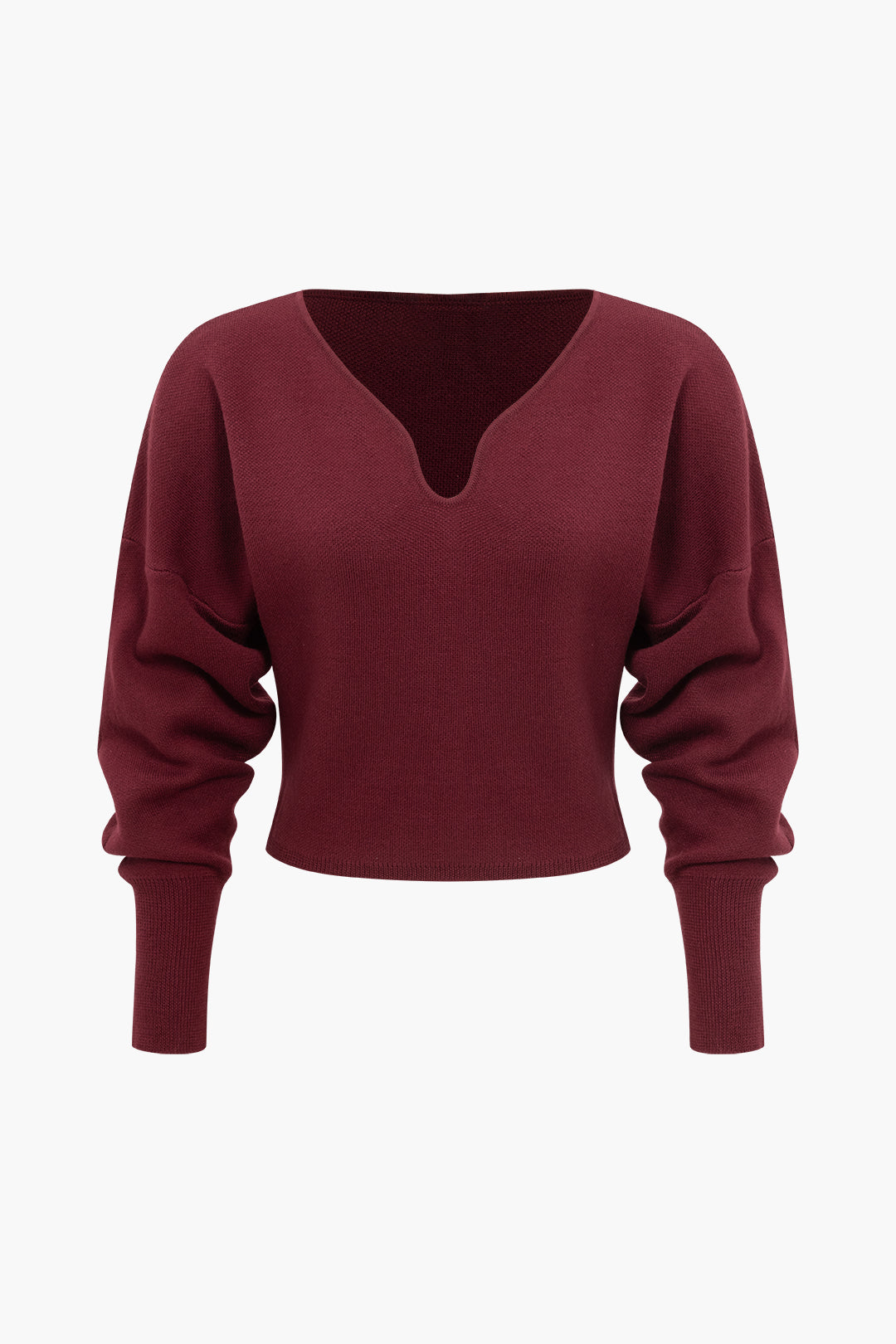 Basic Solid Knit Long-Sleeve Top