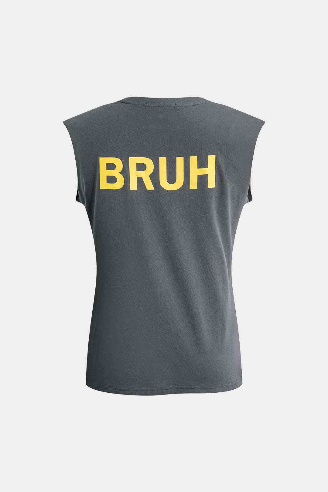 Bruh Print Sleeveless T-shirt