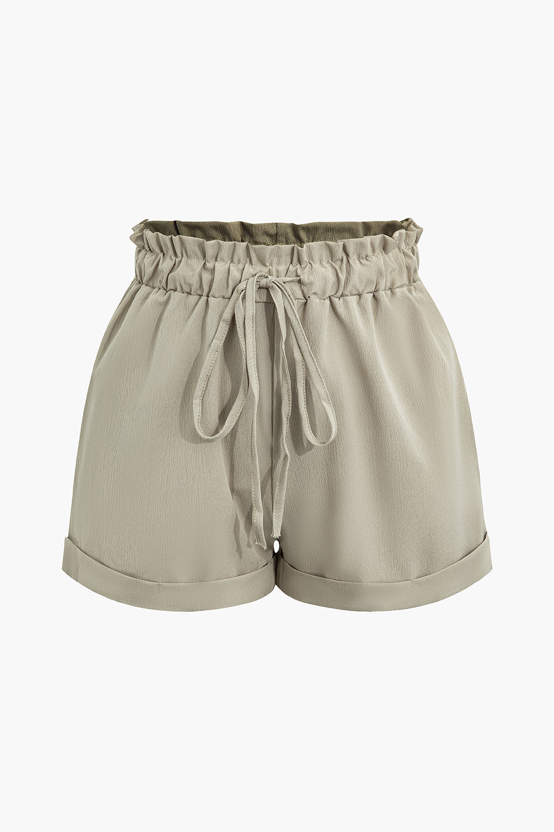 Drawstring Rolled Hem Shorts