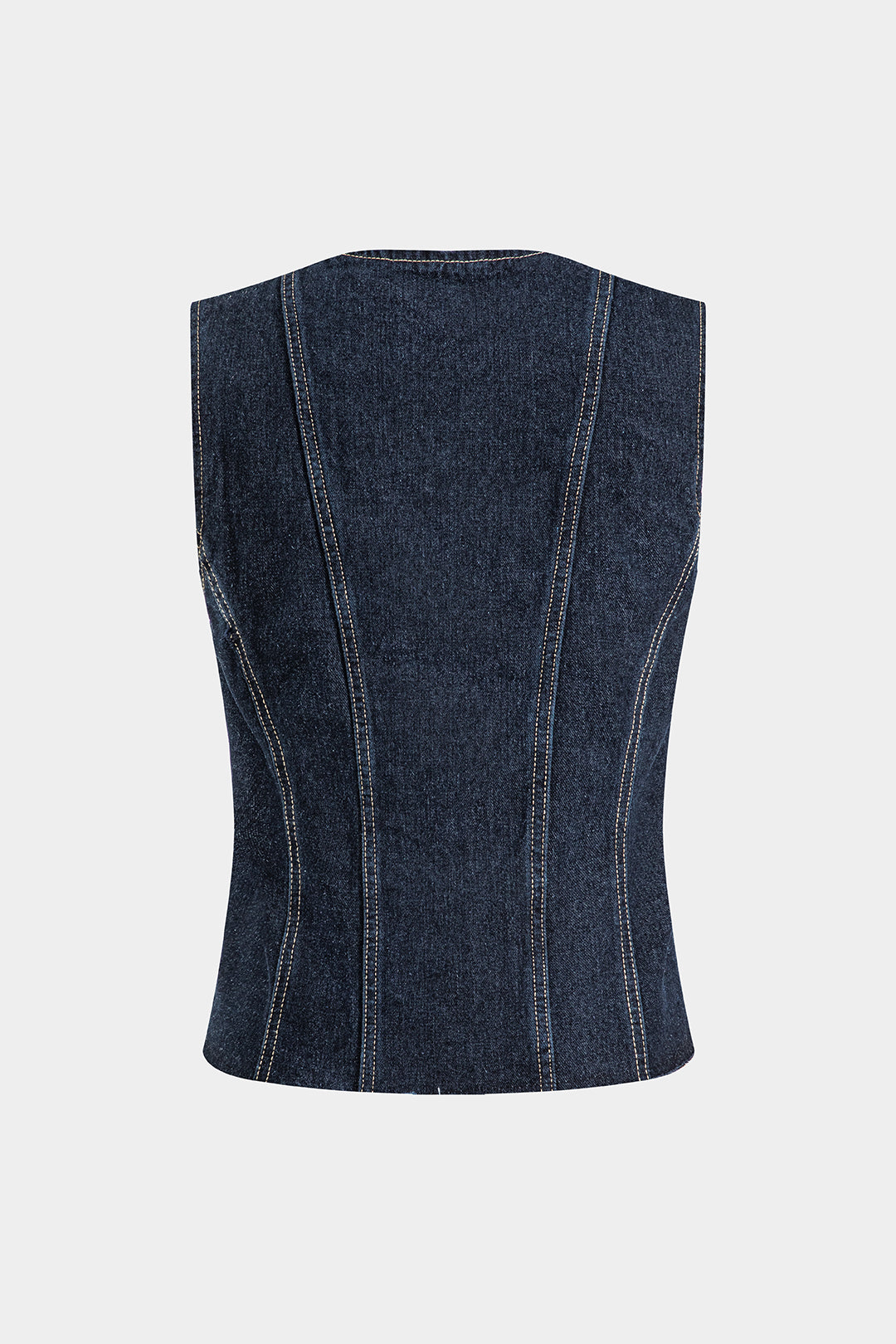 Denim Button Vest