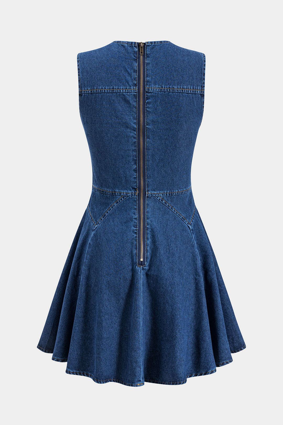 Denim Button Tank Sleeveless Mini Dress