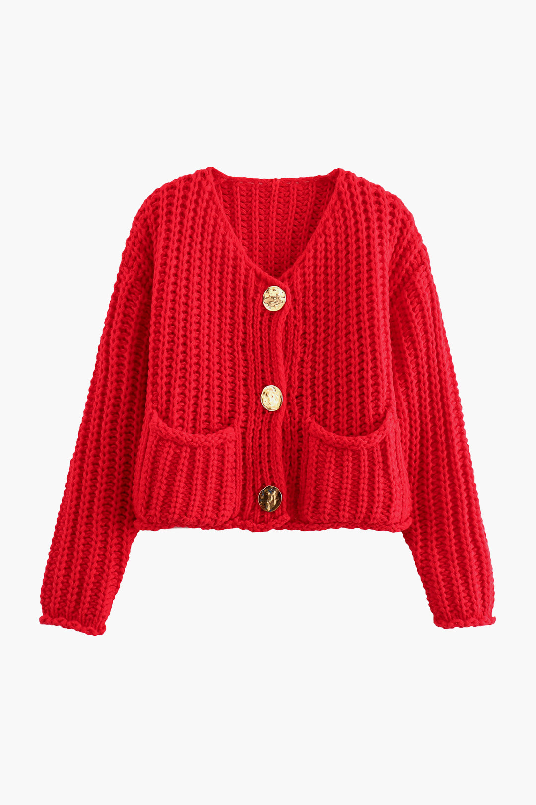 Knit Button Pocket Cardigan