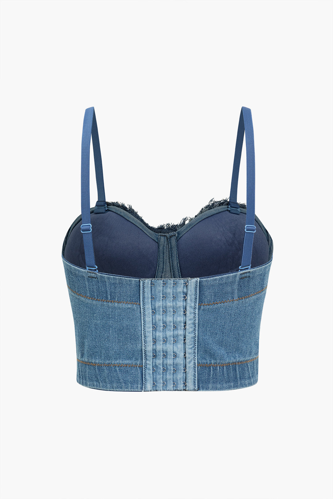 Basic Butterfly Hook And Eye Denim Crop Cami Top