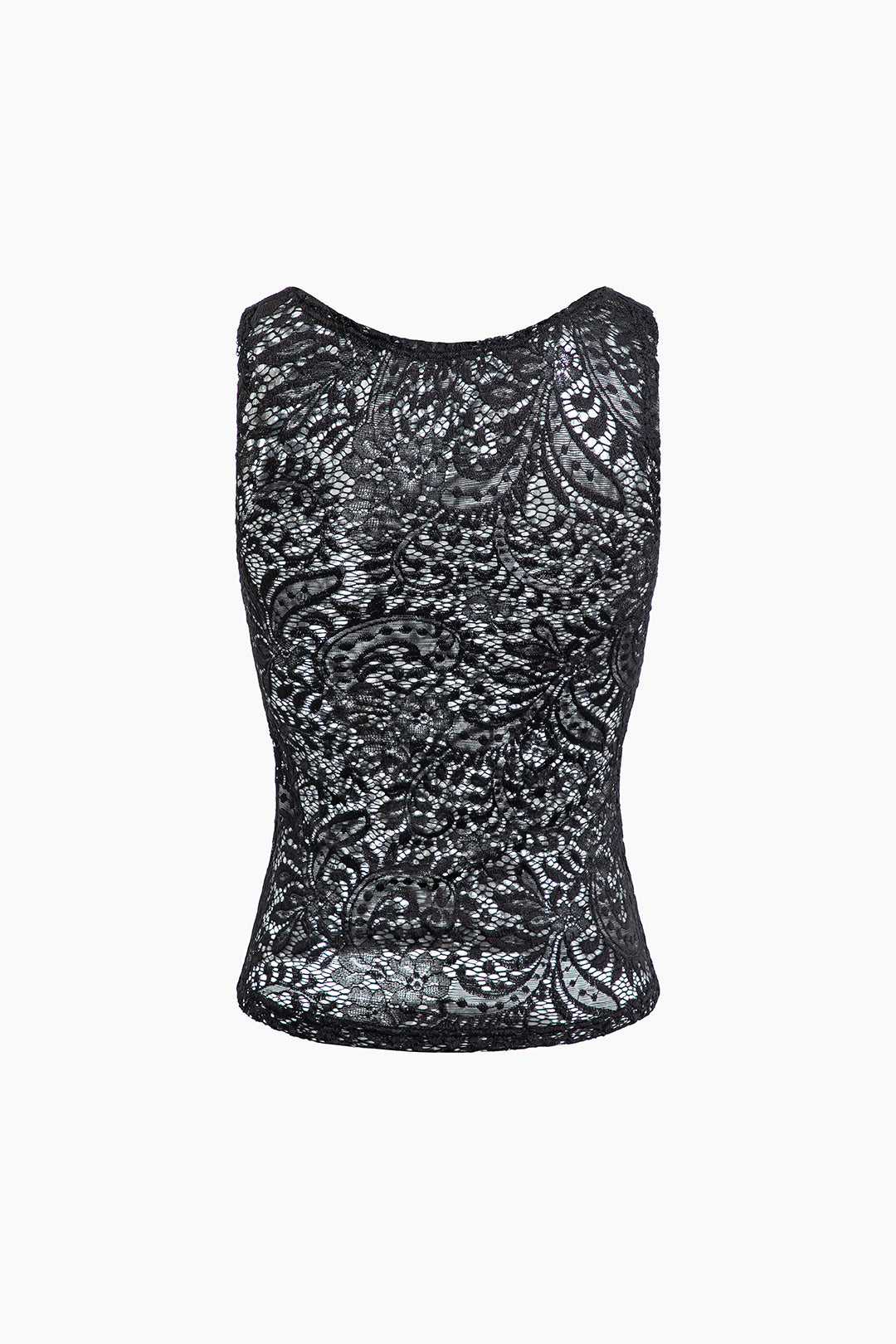 Floral Pattern Lace Tank Top