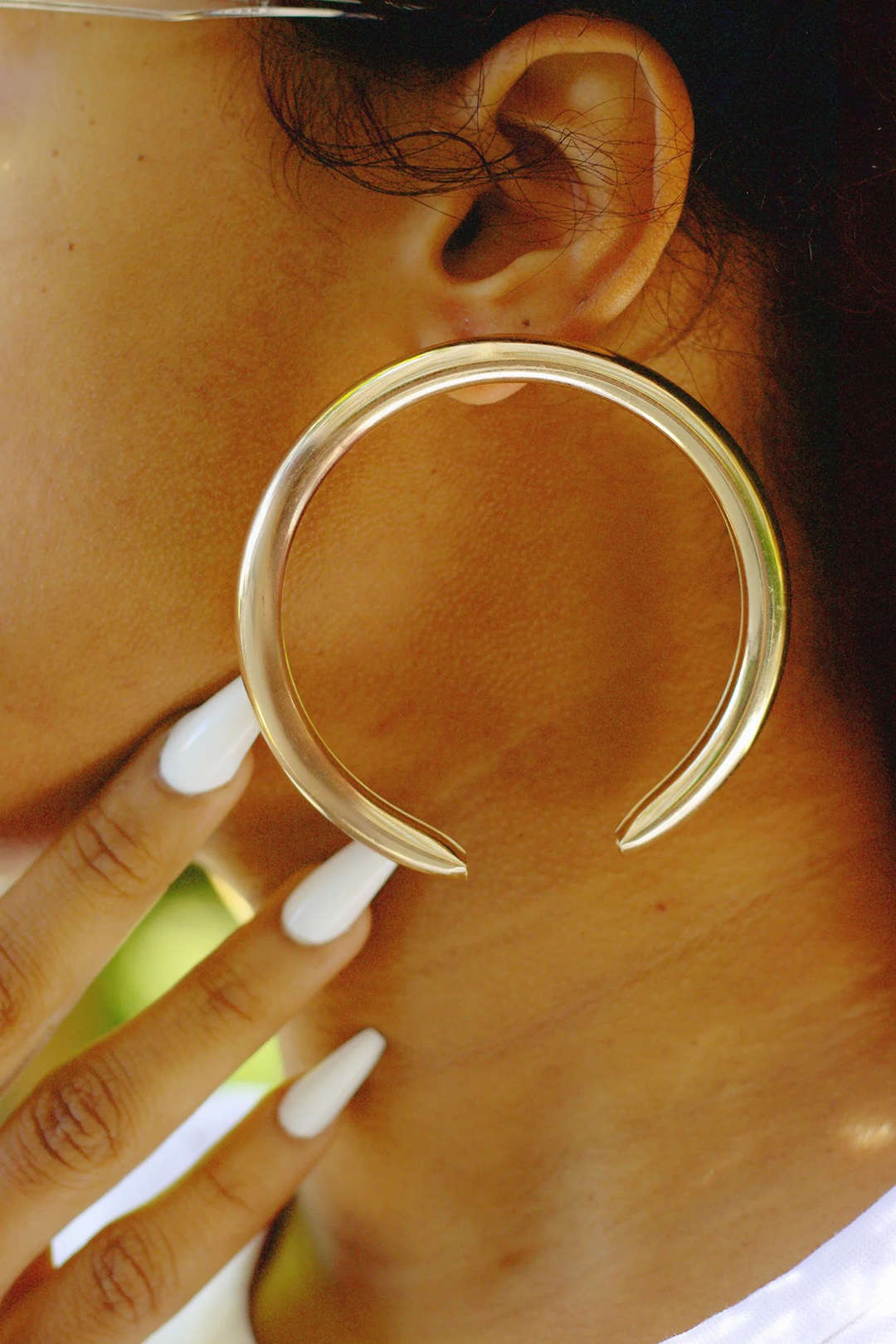 Metal Exaggerated Geometric Semicircular Earrings