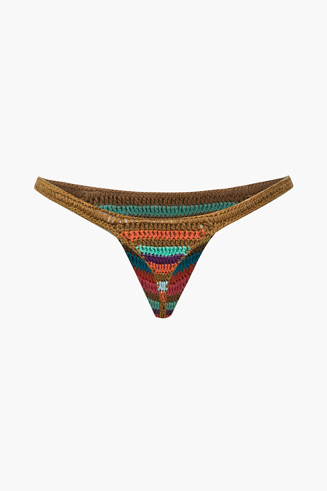 Rainbow Stripe Crochet Bikini Set