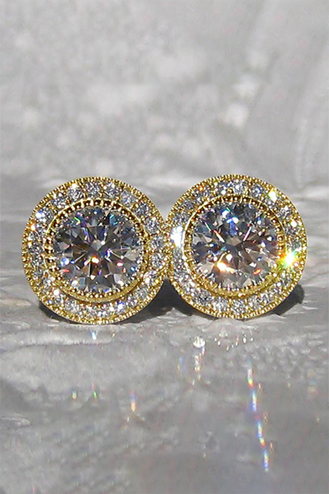 Zircon Shiny Round Diamond Earrings