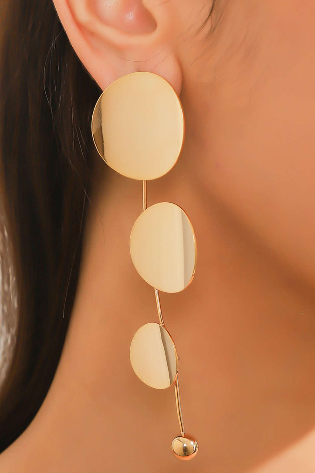 Metallic Round Piece Earring