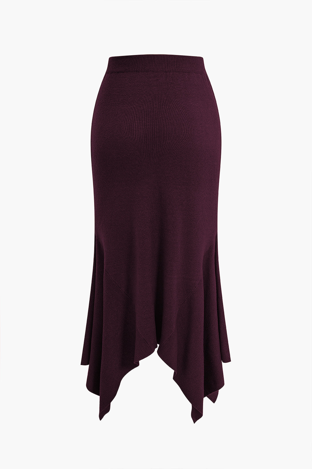 Solid Sweater Asymmetrical Skirt