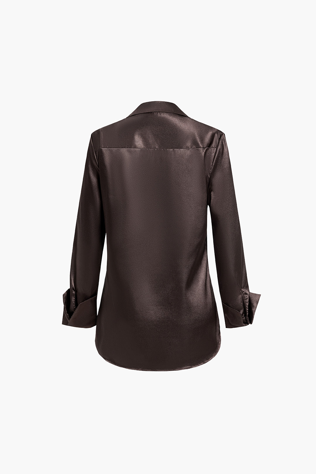 Satin Fake Pocket Long-Sleeve Shirt