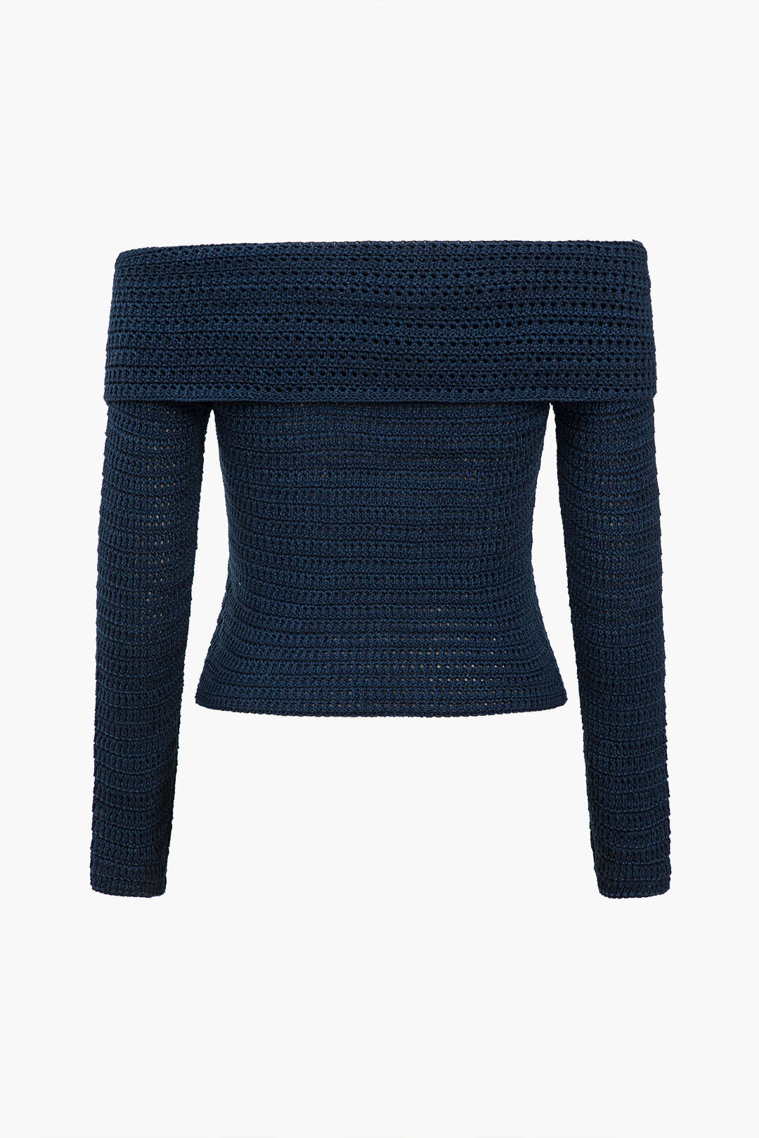 Knitted Button Asymmetrical Long-Sleeve Top