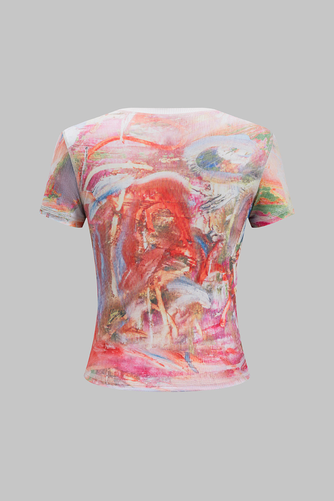 Contrast Abstract Print Short Sleeve T-Shirt