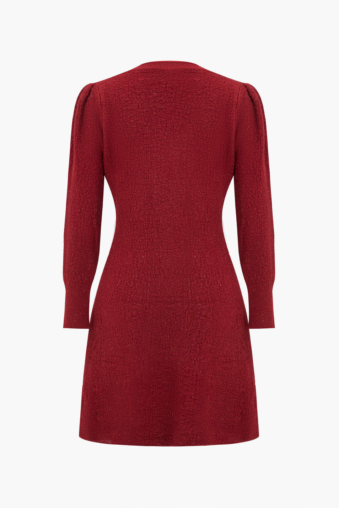 Sweater Long Sleeve Button V-Neck Dress