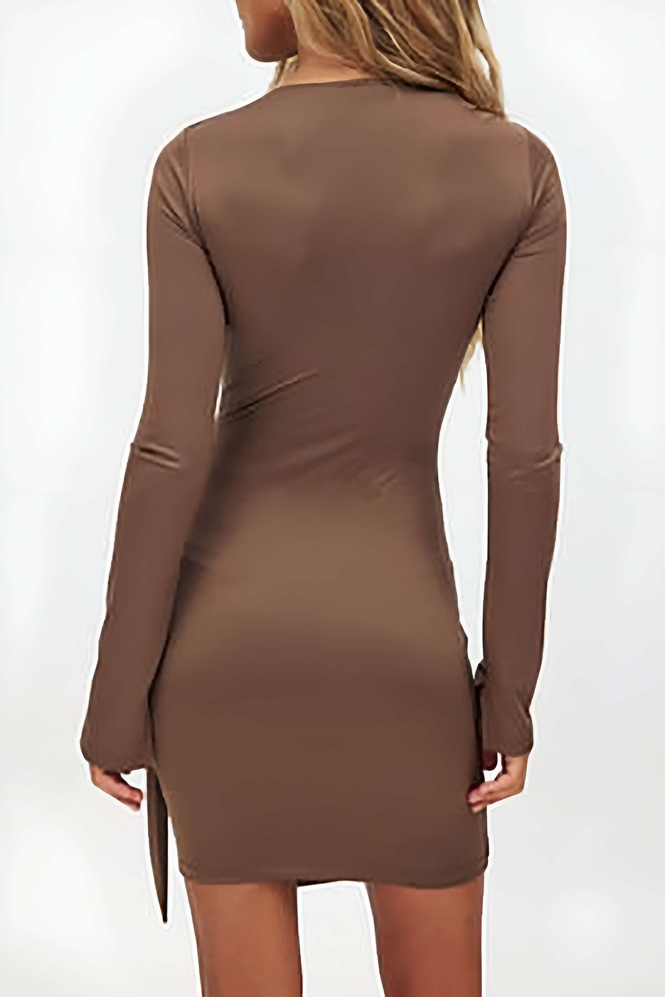 Ruched Strappy Bell Sleeve Mini Dress