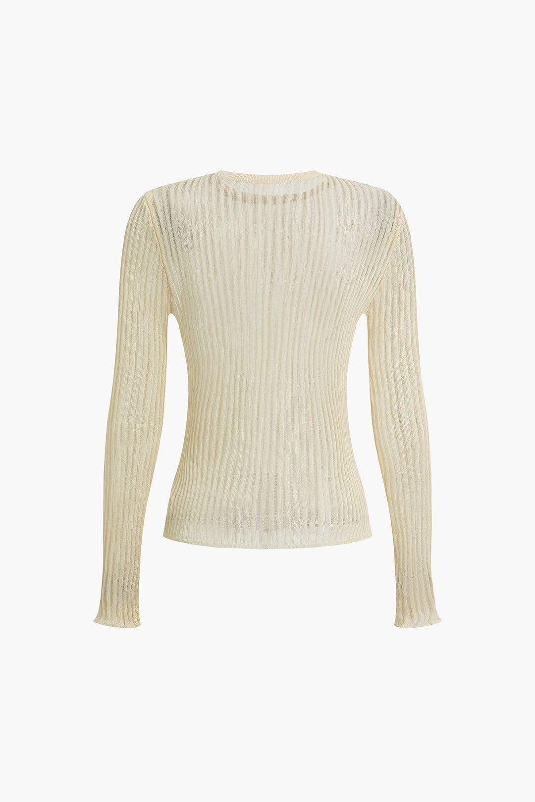 Basic Solid Knit Long-Sleeve Top