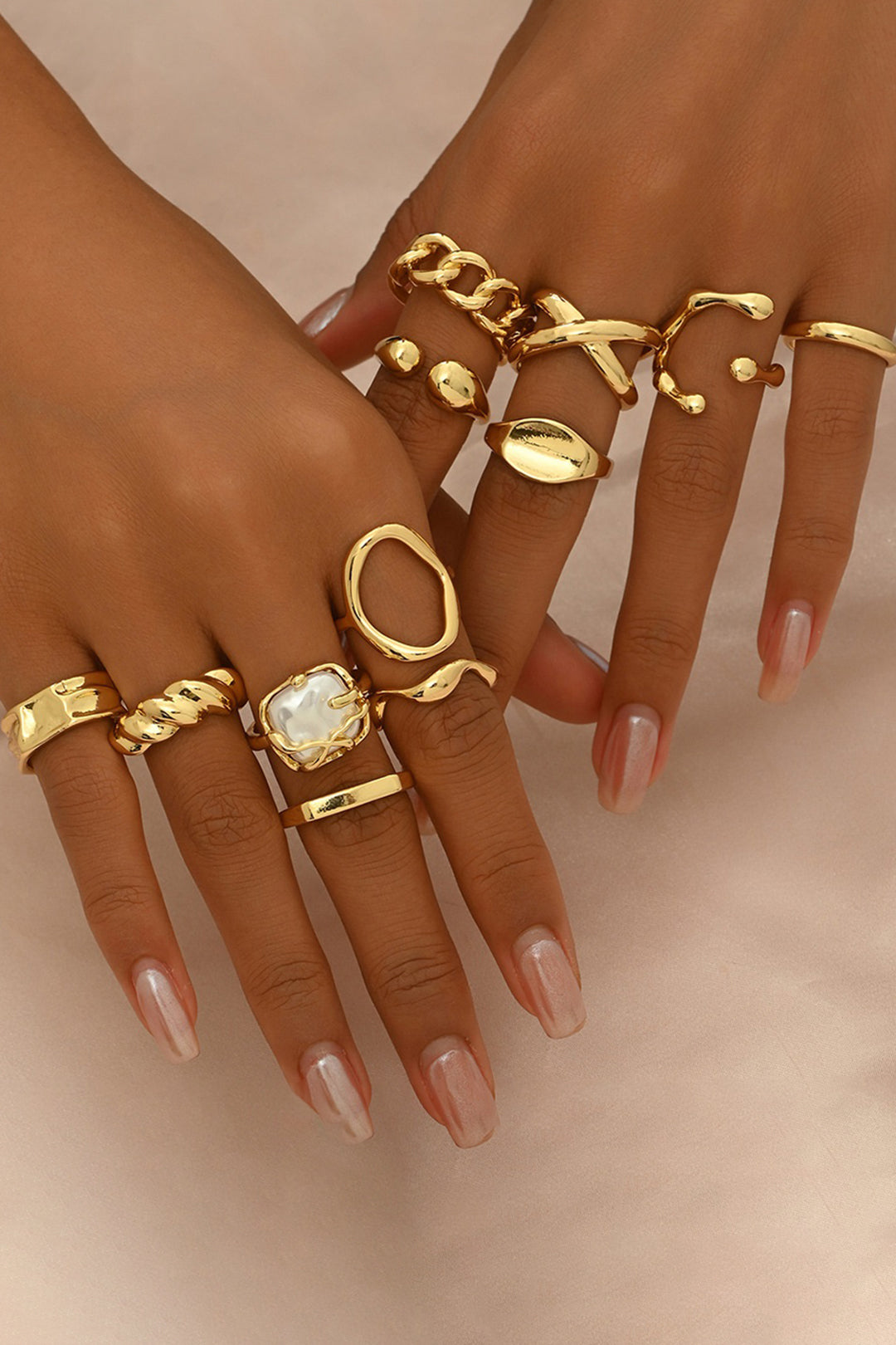 Metal Geometric Irregular Open Rings