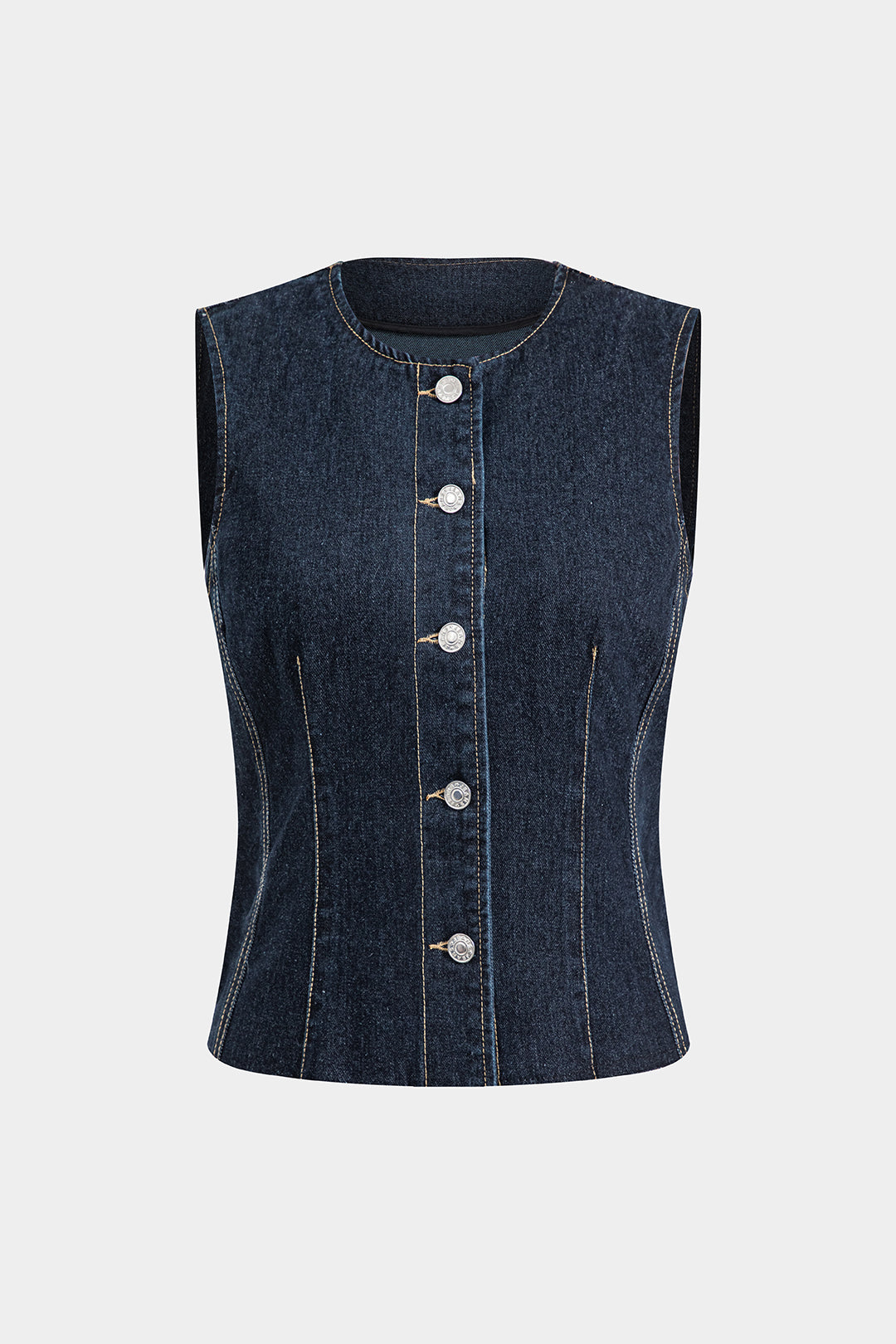 Denim Button Vest