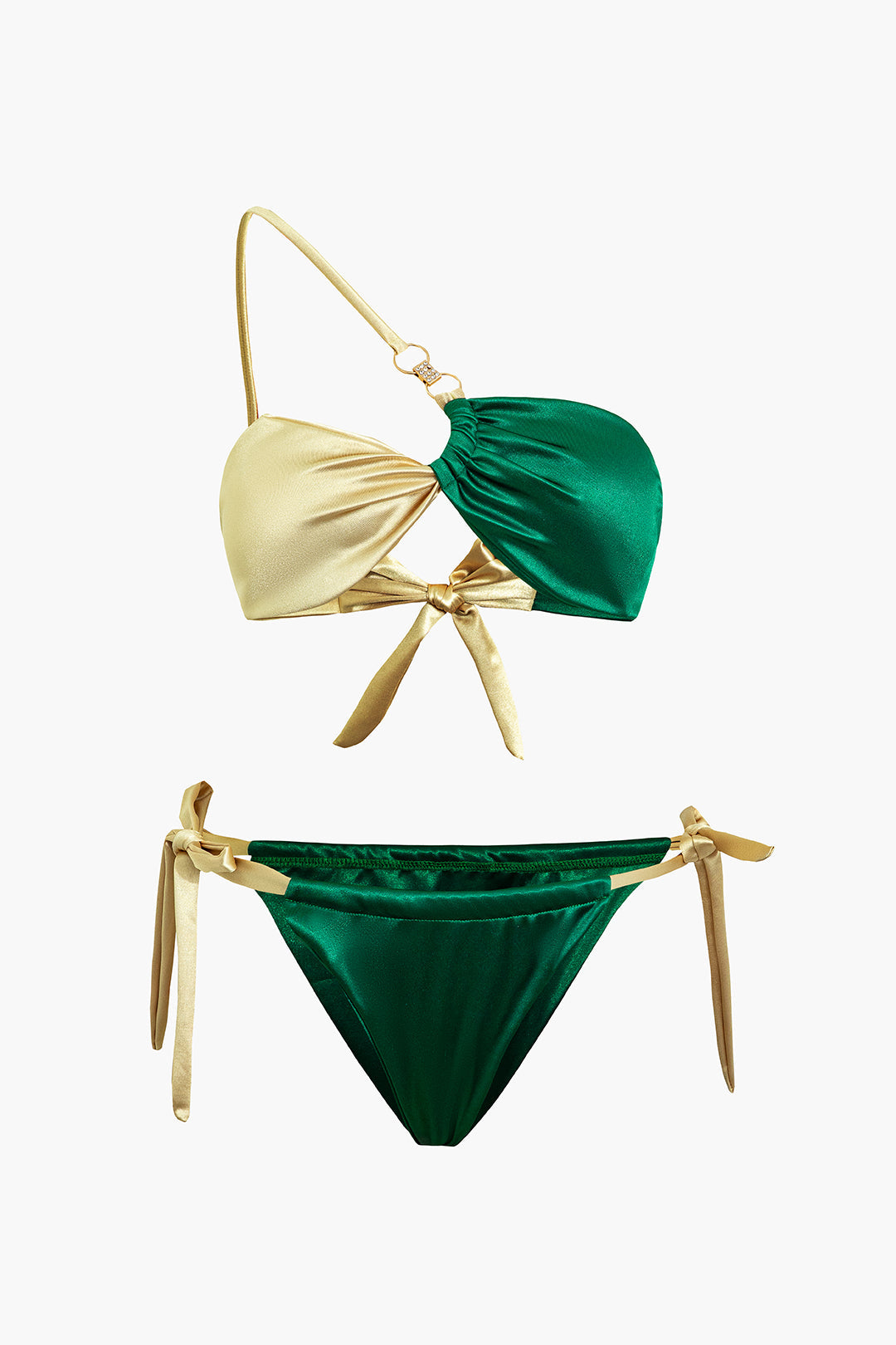 Contrast Knot Bikini Set