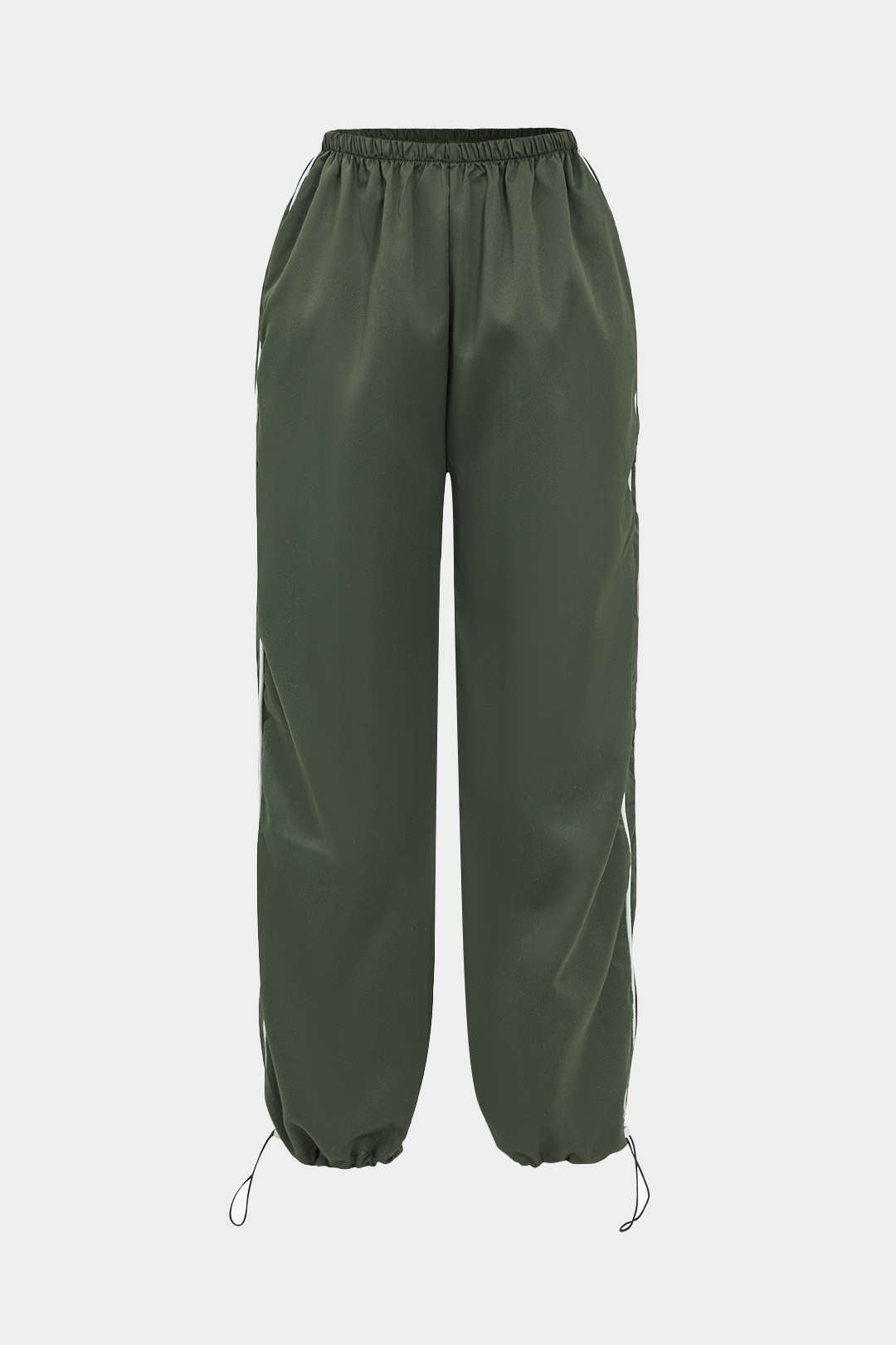 Basic Drawstring Elastic Waist Trousers