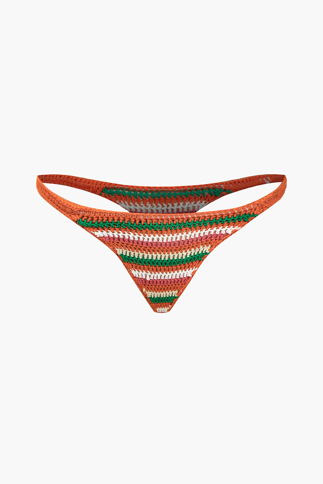 Rainbow Stripe Crochet Bikini Set